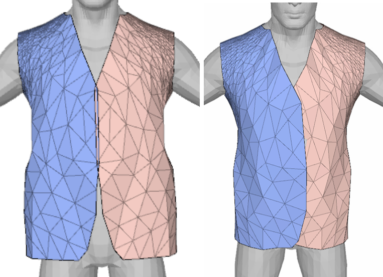 Pattern mirroring method for Fast cloth simulation